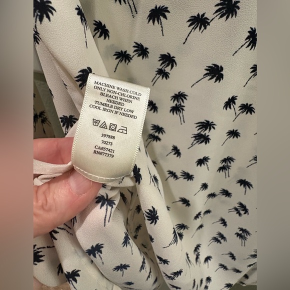 Ann Taylor Black and White Palm Print Blouse - Picture 5 of 5